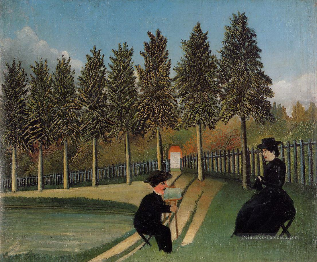 l’artiste peinture sa femme 1905 Henri Rousseau post impressionnisme Naive primitivisme Peintures à l'huile